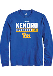 Jacob Kendro  Pitt Panthers Blue Rally NIL Stacked Box Long Sleeve T Shirt