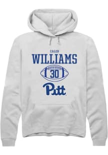 Caleb Williams  Rally Pitt Panthers Mens White NIL Sport Icon Long Sleeve Hoodie