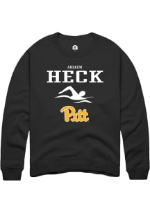 Andrew Heck  Rally Pitt Panthers Mens Black NIL Sport Icon Long Sleeve Crew Sweatshirt