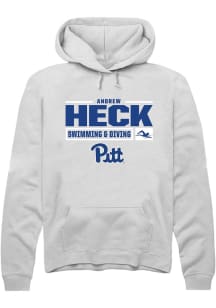 Andrew Heck  Rally Pitt Panthers Mens White NIL Stacked Box Long Sleeve Hoodie