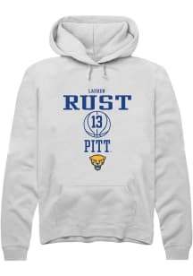 Lauren Rust  Rally Pitt Panthers Mens White NIL Sport Icon Long Sleeve Hoodie