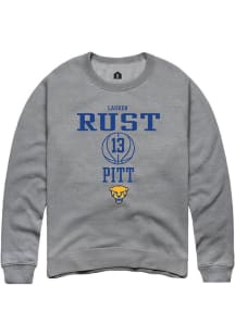 Lauren Rust  Rally Pitt Panthers Mens Graphite NIL Sport Icon Long Sleeve Crew Sweatshirt