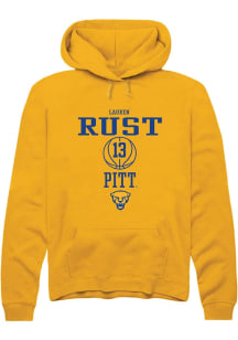 Lauren Rust  Rally Pitt Panthers Mens Gold NIL Sport Icon Long Sleeve Hoodie