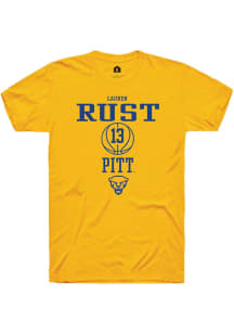 Lauren Rust  Pitt Panthers Gold Rally NIL Sport Icon Short Sleeve T Shirt