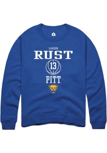 Lauren Rust  Rally Pitt Panthers Mens Blue NIL Sport Icon Long Sleeve Crew Sweatshirt