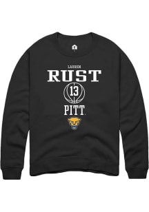 Lauren Rust  Rally Pitt Panthers Mens Black NIL Sport Icon Long Sleeve Crew Sweatshirt
