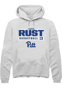 Lauren Rust  Rally Pitt Panthers Mens White NIL Stacked Box Long Sleeve Hoodie
