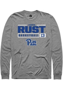 Lauren Rust  Pitt Panthers Graphite Rally NIL Stacked Box Long Sleeve T Shirt