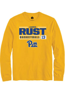 Lauren Rust  Pitt Panthers Gold Rally NIL Stacked Box Long Sleeve T Shirt