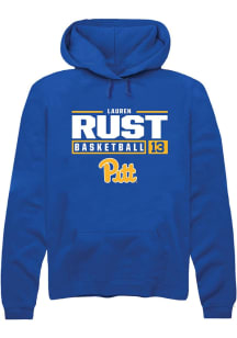 Lauren Rust  Rally Pitt Panthers Mens Blue NIL Stacked Box Long Sleeve Hoodie