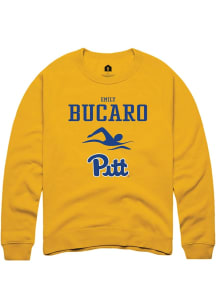 Emily Bucaro  Rally Pitt Panthers Mens Gold NIL Sport Icon Long Sleeve Crew Sweatshirt