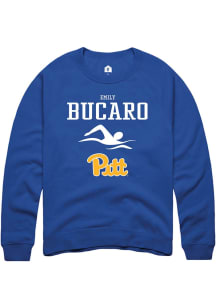 Emily Bucaro  Rally Pitt Panthers Mens Blue NIL Sport Icon Long Sleeve Crew Sweatshirt