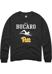 Emily Bucaro  Rally Pitt Panthers Mens Black NIL Sport Icon Long Sleeve Crew Sweatshirt