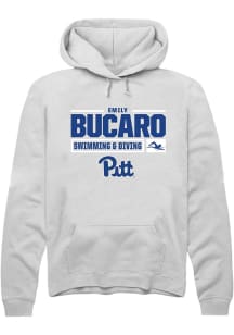 Emily Bucaro  Rally Pitt Panthers Mens White NIL Stacked Box Long Sleeve Hoodie