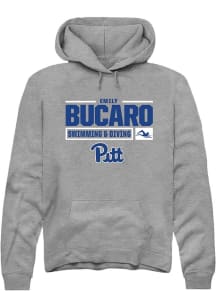 Emily Bucaro  Rally Pitt Panthers Mens Graphite NIL Stacked Box Long Sleeve Hoodie