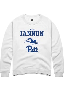 Megan Iannon  Rally Pitt Panthers Mens White NIL Sport Icon Long Sleeve Crew Sweatshirt