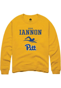 Megan Iannon  Rally Pitt Panthers Mens Gold NIL Sport Icon Long Sleeve Crew Sweatshirt