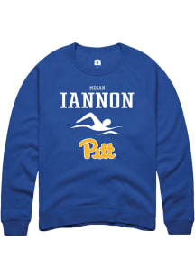 Megan Iannon  Rally Pitt Panthers Mens Blue NIL Sport Icon Long Sleeve Crew Sweatshirt