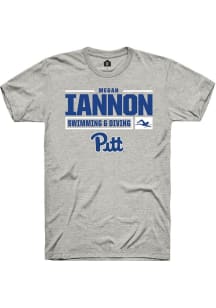 Megan Iannon  Pitt Panthers Ash Rally NIL Stacked Box Short Sleeve T Shirt