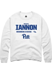 Megan Iannon  Rally Pitt Panthers Mens White NIL Stacked Box Long Sleeve Crew Sweatshirt