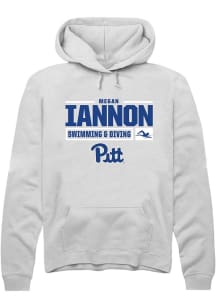 Megan Iannon  Rally Pitt Panthers Mens White NIL Stacked Box Long Sleeve Hoodie