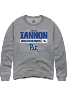 Megan Iannon  Rally Pitt Panthers Mens Graphite NIL Stacked Box Long Sleeve Crew Sweatshirt