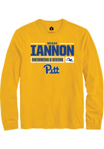 Megan Iannon  Pitt Panthers Gold Rally NIL Stacked Box Long Sleeve T Shirt