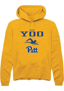 Olivia Yoo  Rally Pitt Panthers Mens Gold NIL Sport Icon Long Sleeve Hoodie