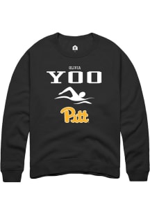 Olivia Yoo  Rally Pitt Panthers Mens Black NIL Sport Icon Long Sleeve Crew Sweatshirt