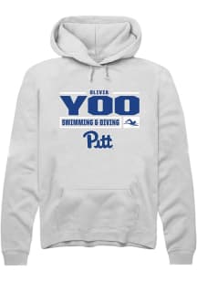Olivia Yoo  Rally Pitt Panthers Mens White NIL Stacked Box Long Sleeve Hoodie