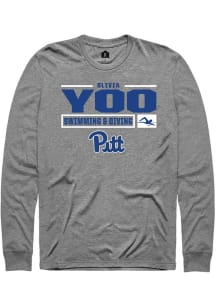 Olivia Yoo  Pitt Panthers Graphite Rally NIL Stacked Box Long Sleeve T Shirt