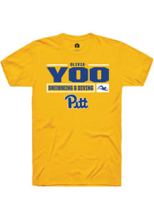 Olivia Yoo  Pitt Panthers Gold Rally NIL Stacked Box Short Sleeve T Shirt
