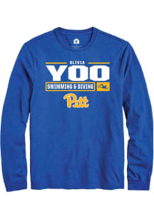 Olivia Yoo  Pitt Panthers Blue Rally NIL Stacked Box Long Sleeve T Shirt