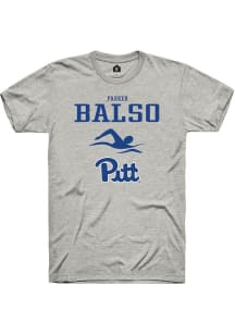 Parker Del Balso  Pitt Panthers Ash Rally NIL Sport Icon Short Sleeve T Shirt