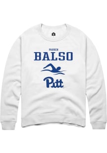 Parker Del Balso  Rally Pitt Panthers Mens White NIL Sport Icon Long Sleeve Crew Sweatshirt