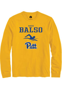 Parker Del Balso  Pitt Panthers Gold Rally NIL Sport Icon Long Sleeve T Shirt
