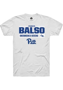 Parker Del Balso  Pitt Panthers White Rally NIL Stacked Box Short Sleeve T Shirt