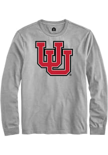 Rally Utah Utes Grey Primary Logo Long Sleeve T Shirt
