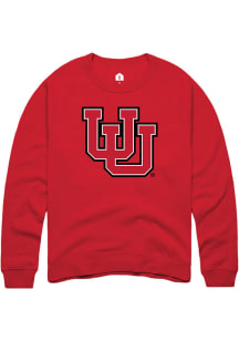 Rally Utah Utes Mens Red Primary Logo Long Sleeve Crew Sweatshirt