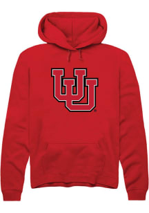 Rally Utah Utes Mens Red Primary Logo Long Sleeve Hoodie