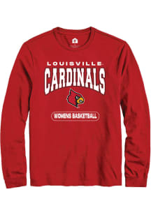 Rally Louisville Cardinals Red Womens Basketball Long Sleeve T Shirt
