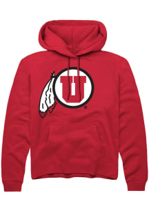 Rally Utah Utes Mens Red Alt Logo Long Sleeve Hoodie