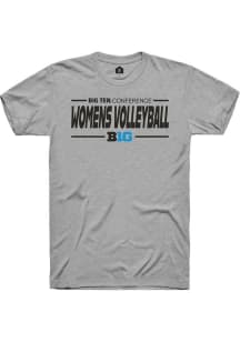 Rally Big Ten Grey Womens Volleyball Short Sleeve T Shirt