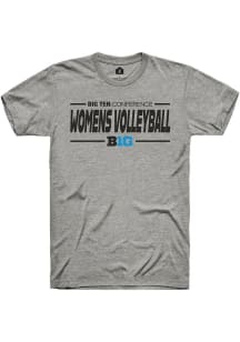Rally Big Ten Grey Womens Volleyball Short Sleeve T Shirt