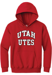 Summit Sportswear Utah Utes Youth Red Arch Stack Long Sleeve Hoodie