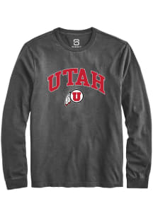 Summit Sportswear Utah Utes Charcoal Arch Logo Long Sleeve T Shirt