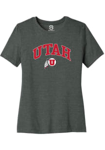 Summit Sportswear Utah Utes Womens Grey Arch Logo Short Sleeve T-Shirt