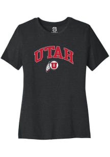 Summit Sportswear Utah Utes Womens Charcoal Arch Logo Short Sleeve T-Shirt