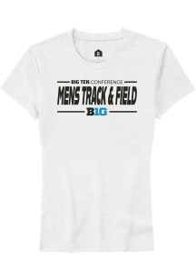Rally Big Ten Womens White Mens Track & Field Short Sleeve T-Shirt