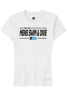 Rally Big Ten Womens White Mens Swimming & Diving Short Sleeve T-Shirt